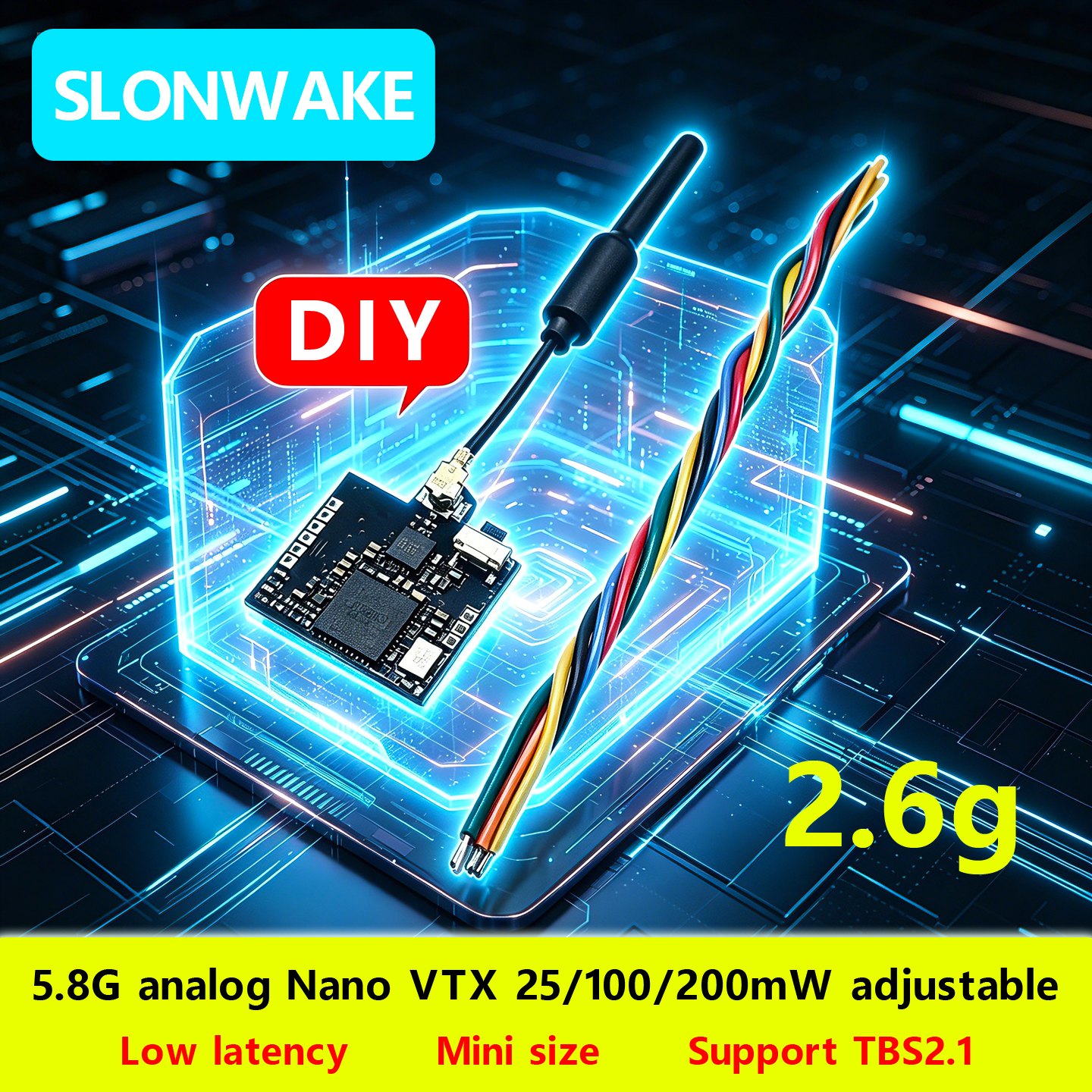 SLONWAKE Nano 5.8G 48CH 200mW  – обзор и цена Fpv Drone Receiver