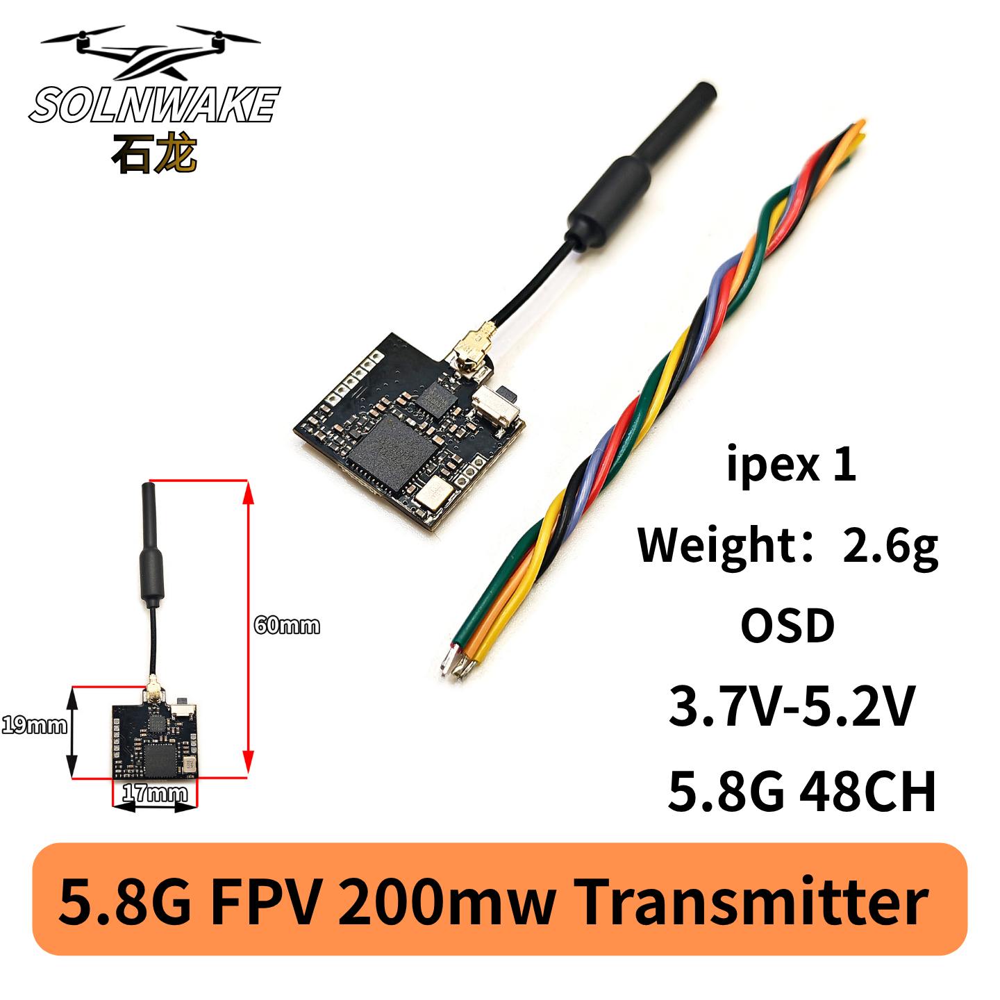 SLONWAKE Nano 5.8G 48CH 200mW  – обзор и цена Fpv Drone Receiver