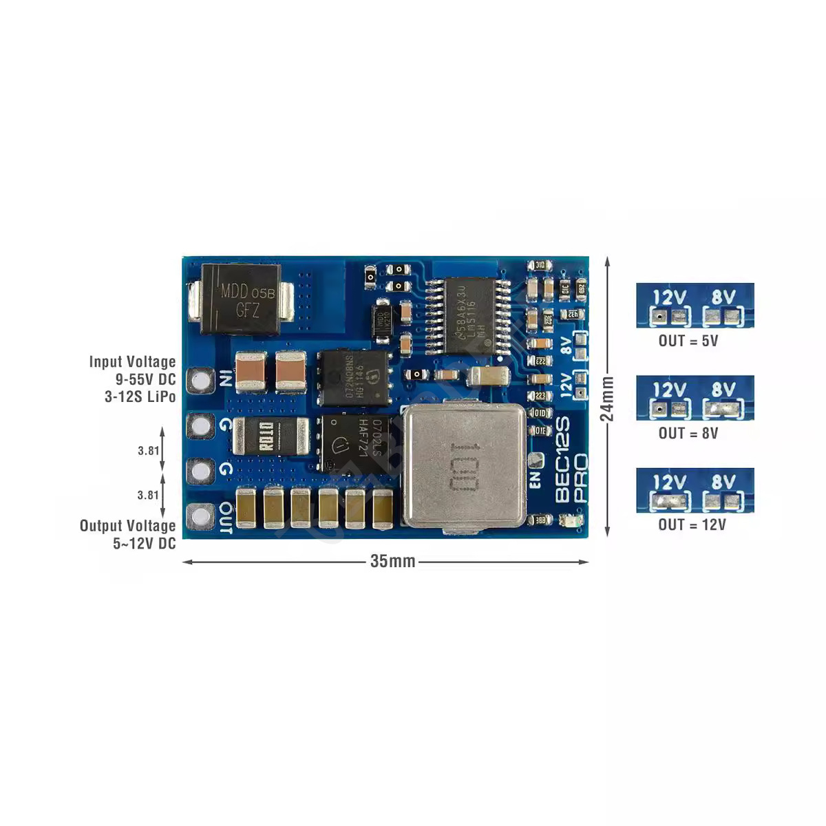 BEC12S PRO 9-55V To 5V 8V 12V  – обзор и цена Fpv Drone Esc